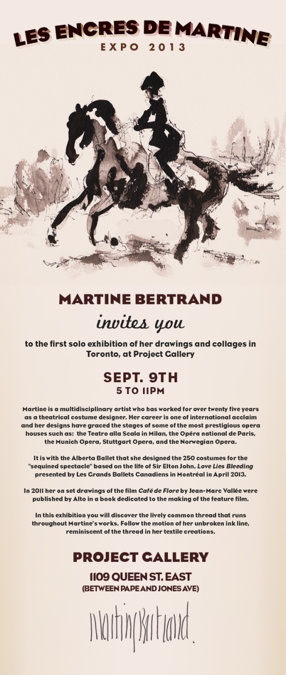 Expo solo Martine Bertrand à Toronto